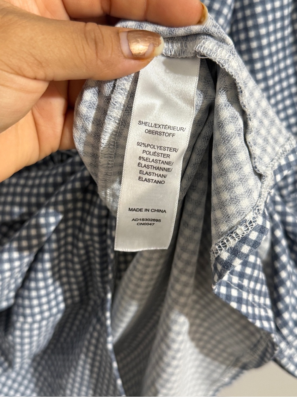 Adrianna Papell Top Womens XL Gingham Tie Front Blouse Short Sleeve Check - Picture 7 of 9
